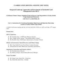 ILM-Based Climate Change Adaptation Works to Reverse Land Degradation in Tortola, British Virgin Islands and Montserrat - Lot 1: Construction of a Greenhouse foundation, Shade house and Rainwater Harvesting Systems in Tortola, British Virgin Islands